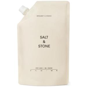 imageSalt ampamp Stone Body Wash with Antioxidants for Deep Moisture  For Women ampamp Men Sulfate Paraben ampamp Dye Free Leaving Skin Soft and Hydrated  Bergamot ampamp Hinoki 152 fl ozBergamot  Hinoki Refill  32 fl oz